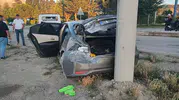 Isparta Sav yolunda otomobil takla attı