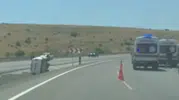 Afyonkarahisar yolunda direksiyon hakimiyetini kaybeden sürücü kaza yaptı