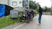 Fransız bisikletçinin Tokat molası unutulmaz oldu