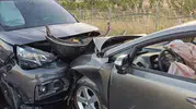 Keşan yolunda iki araç çarpıştı İki yaralı var