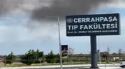 Cerrahpaşa Hastanesi bahçesinde dumanlar yükseldi