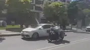 Eskişehir trafiğinde akılalmaz motosiklet yolculuğu