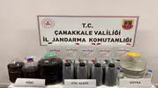 Jandarma Bayramiç ve Biga'da kaçak içki imalathanelerine baskın yaptı