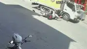 İnegöl’de motosiklet kazası kamerada