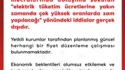 Elektrik faturalarına zam gelecek iddiasına resmi yalanlama