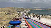 Niğde’nin renkli kaydırağına büyük ilgi saatleri değiştirdi