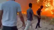 Birecik'te evlerin dibinde korku dolu anlar