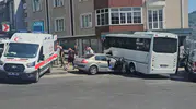 Zonguldak Kilimli yolunda halk otobüsü ile otomobil çarpıştı