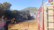 Kamyonunu yakan iki şüpheli Datça’da mahkeme önünde