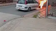 Batman'da seyir halindeki araç bir anda alevlere teslim oldu