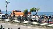 Giresun sahil yolunda kamyonet kazası 4 kişi hastanelik oldu