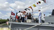 TCG Enez Tekirdağ kıyılarında: Zafer coşkusu denizden selamlandı