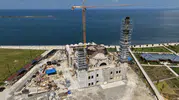 Rize sahilindeki dev cami inşaatı hızla yükseliyor