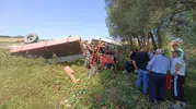 Samsun’da buğday hasadı yolunda kaza