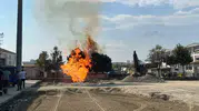 Çorlu'da kazı çalışması sırasında doğal gaz borusu patladı