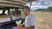 Kastamonu'da çiftçilerin imdadına mobil dondurmacı yetişti