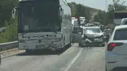 Seydikemer yolunda otobüs ve ticari araç çarpıştı