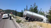 Nurdağı yolunda tanker kazası