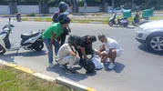 İtfaiyeye yol açmaya çalışan motosikletli minibüsle çarpıştı