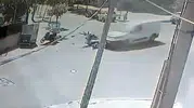 Çorlu'da motosiklet kazası kamerada