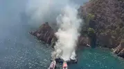 Fethiye’de gezi teknesi yandı 115 yolcu denize atladı
