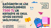 Üsküdar’da öğrencilere 7 bin 500 liralık okul yardımı başlıyor
