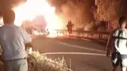 Köyceğiz'de tanker yangını ormanı tehdit etti 3 dekarlık alan zarar gördü