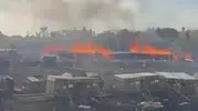 Denizli Tavas’ta arı kovanları alevlere teslim oldu