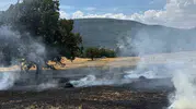 Bolu’da balya makinesi tarlayı küle çevirdi
