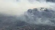 Bandırma kırsalında besi çiftliği yakınında korkutan ot yangını