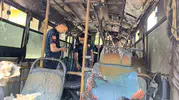 Menteşe’de park halindeki midibüs alevlere teslim oldu