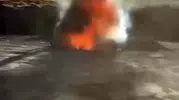 Kurtalan'daki demiryolu inşaatında dev iş makinesi küle döndü