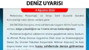 Sinop kıyılarında yarın denize girmek tehlikeli olabilir
