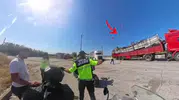 Hatay otoyolunda yüklü tır trafiği birbirine kattı
