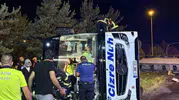 Kayseri'de facianın eşiğinden dönüldü Otobüs ile tanker çarpıştı, 39 yaralı