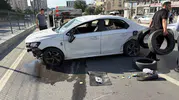 Kapaklı’da kavşak kazası Bir araç takla attı