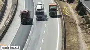 Gaziantep otoyolunda havadan takip trafiği kilitledi