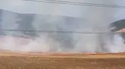 İnegöl'de tarlayı ateşe veren çocuk yakalandı
