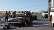 Tekirdağ Çorlu’da feci kaza Yanan araçta can verdi