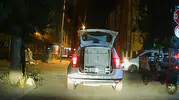 Eskişehir trafiğinde akıllara durgunluk veren buzdolabı yolculuğu