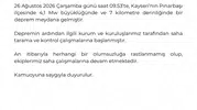 Sabah depremiyle uyandı Kayseri Pınarbaşı'da 4.1'lik sarsıntı