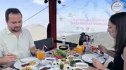 Erciyes Dağı'nda teleferik içinde kahvaltı dönemi