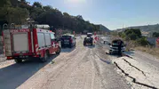 Heyelanın kabarttığı yolda sürücü direksiyon hakimiyetini kaybetti