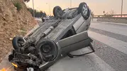 Bilecik’te otomobil ters döndü 1 yaralı