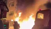 Demirci dükkanında yangın paniği, itfaiye söndürdü