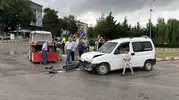 Samsun Kavak'ta trafik kazası ucuz atlatıldı