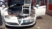 Devrek’te bir otomobil alevlere teslim oldu