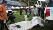 Palandöken’de yaz ortasında kar topu savaşı yapıldı