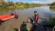 Kura Nehri'nde kaybolan çobanı arama çalışmaları sürüyor