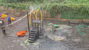 Karadeniz Ereğli’de park yangını Kaydıraktaki alevler kamerada